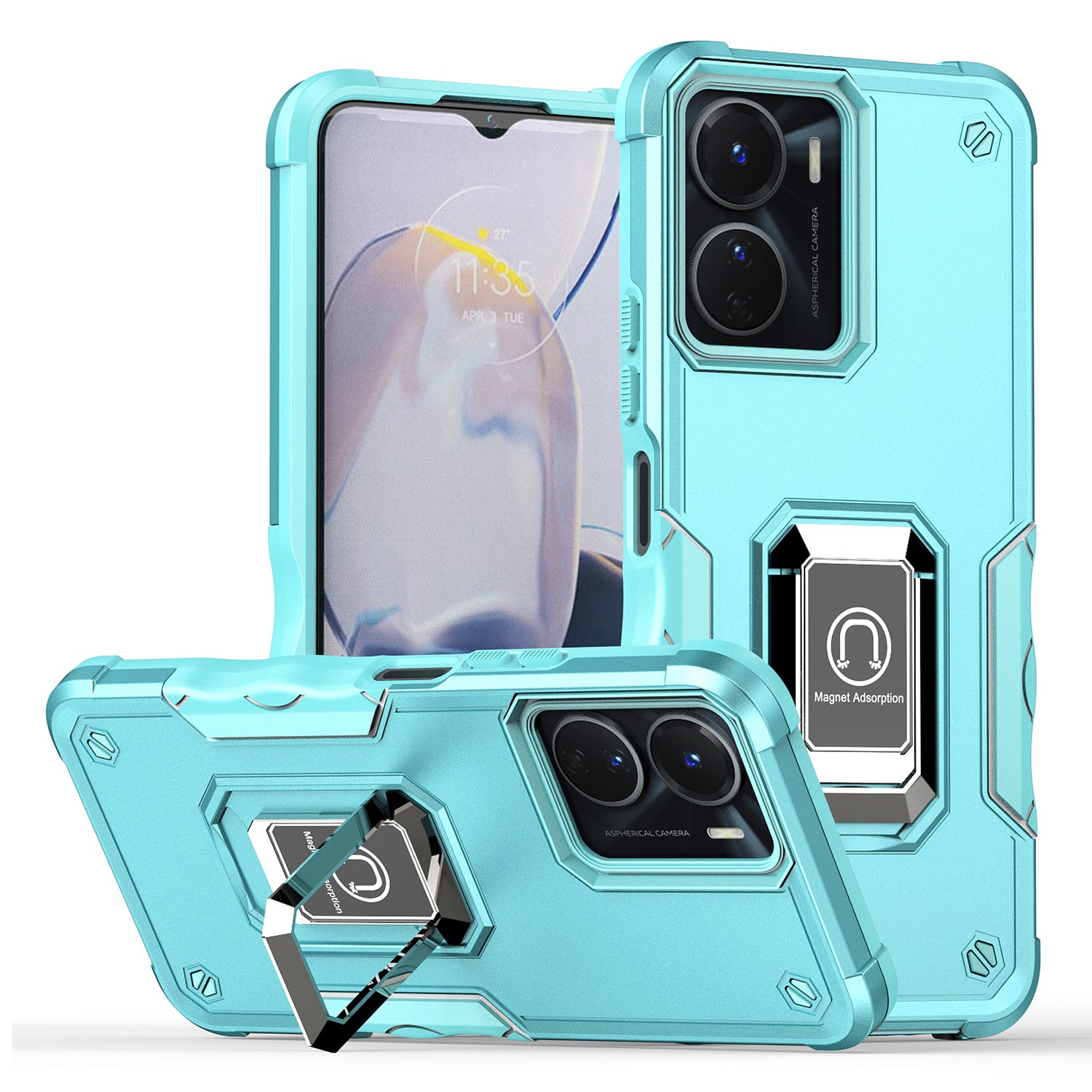 For vivo Y16 4G Phone Case Hard PC TPU Protective Cover with Kickstand For vivo Y16 4G Phone Case Hard PC TPU Protective Cover with Kickstand